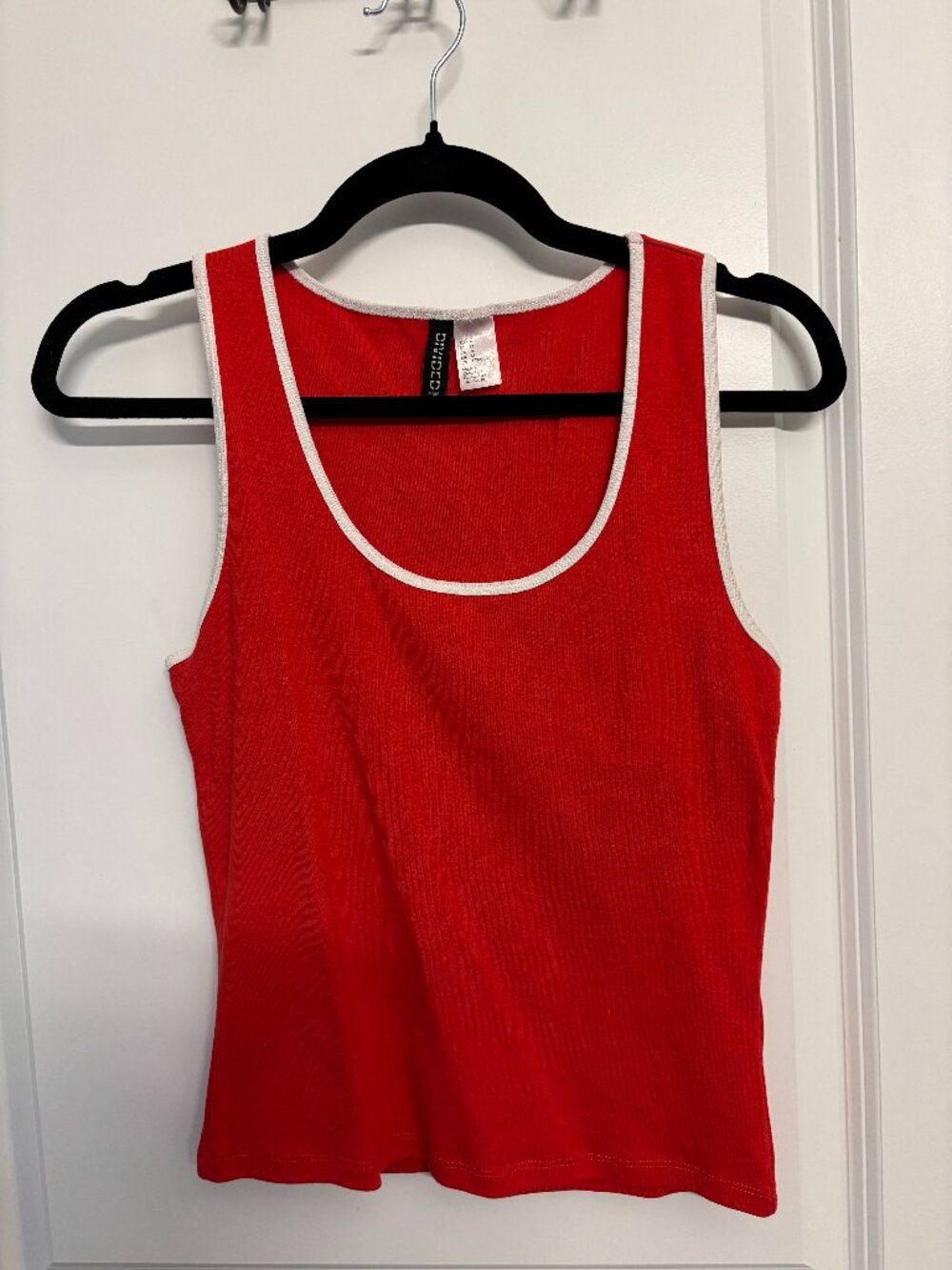 Bright Red Cotton Tank Top